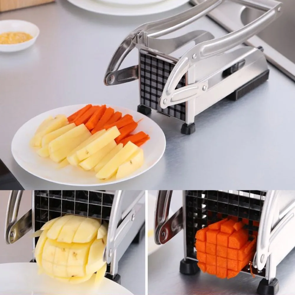 Stainless Steel Manual French Fries Slicer Potato Chipper Chip Cutter Chopper Maker Potato Chips Making Machine Stainless Steel Manual French Fries Slicer Potato Chipper Chip Cutter Chopper Maker Potato Chips Making Machine