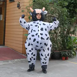 Взрослые коровы надувные костюмы на Хеллоуин Косплей Костюм пятнистый корова скот вечерние шоу фестиваль ролевые игры