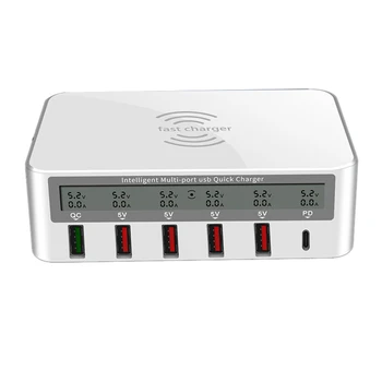 

6 Ports 5V/8A USB Charger 10W Smart DeskTable Wall Charging Phone Travel Quick Charger Adapter for Phone Eu Plug