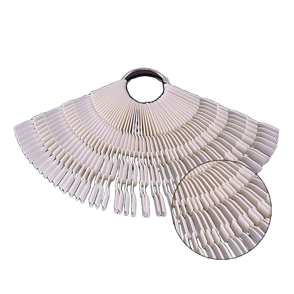 

Nail Art Fan Shaped Display Cards Gel Polish Coloring Sample Manicure Practice Training Tool