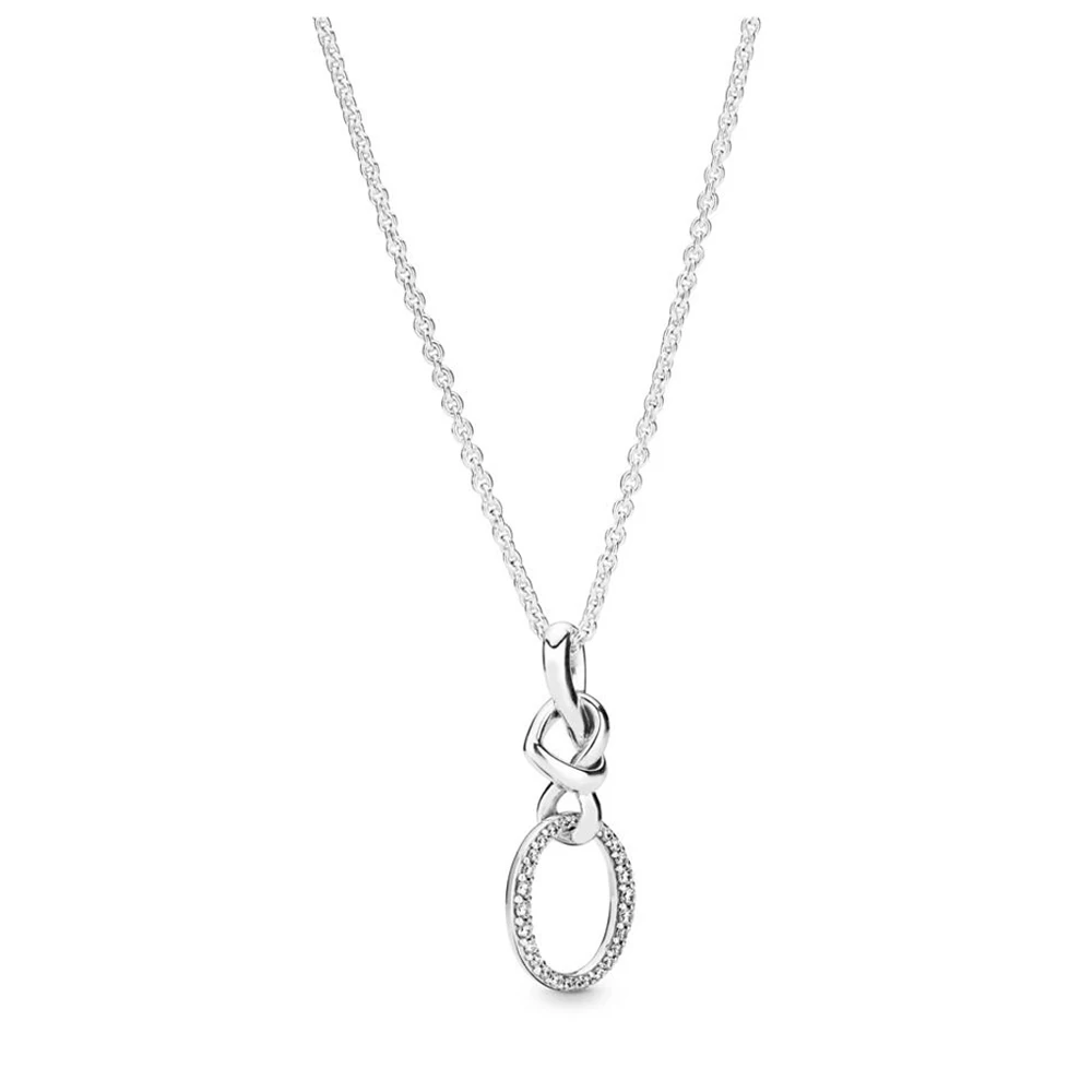 PDB XL 07 RLLEN 925 пробы Серебряный Модный персиковый Узел Сердце ожерелье в виде дерева жизни женские ювелирные изделия подарок - Gem Color: 398078CZ