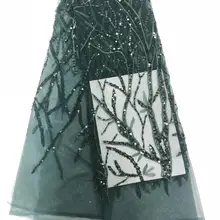 5 ярдов jhl01-3 зеленый# ручная работа ветка бисер хорошее качество вышивка Сетка кружевная ткань для пиления br свадебное платье