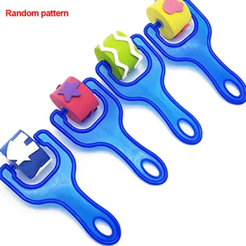 

4pcs Stamper Roller With Handle EVA Durable Kids Toys Painting Tool Crafts DIY
