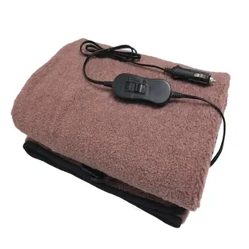 

Car Heating Blanket Lattice 12V Energy Saving Teddy Solid Fleece Blanket Warm Winter Car Electric Blanket Automotive 145*100cm