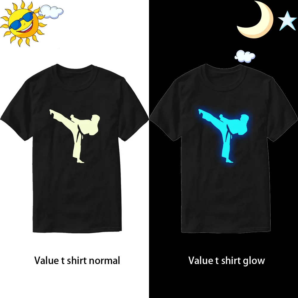 LYTLM Karate Tshirt Taekwondo Clothes for Child Shotokan Karate T Shirts Funn Glow in Dark T-shirts XXXXXL Roupa Mae E Filha