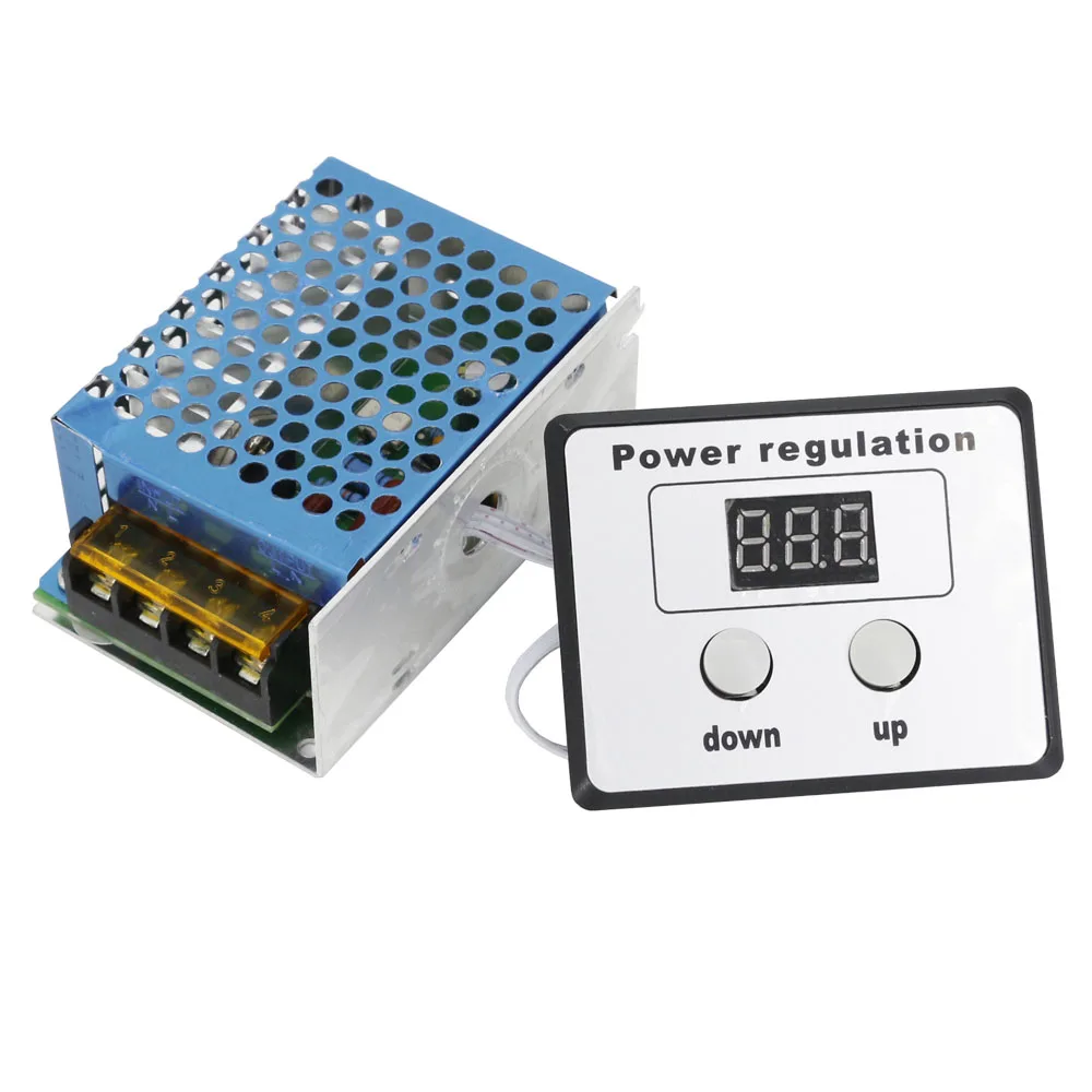 4000W High Power Thyristor Electronic Voltage Regulator Dimming Speed Regulation Temperature Regulation with Shell Gram Dial