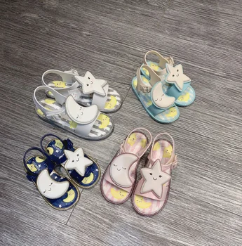 

2020 New Mini Melissa Princess Girl Sandals Jelly Stars Moon Kids Sandals Children Beach Shoes Non-slip Toddler Melissa Shoes
