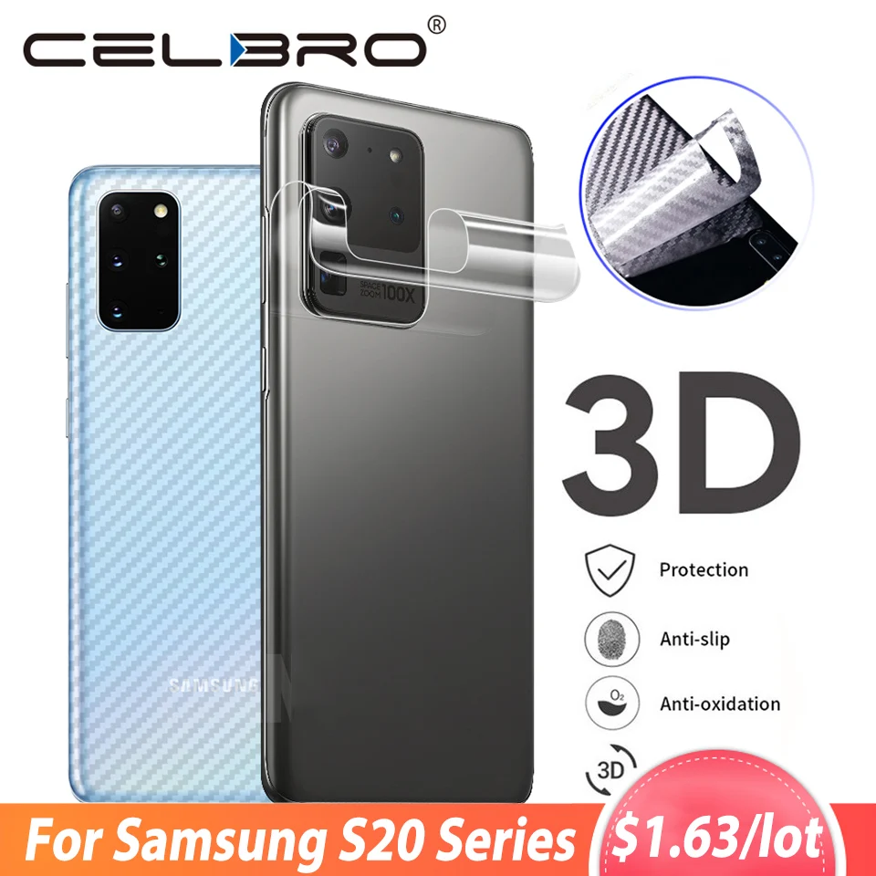 Carbon Fiber For Samsung Galaxy S20 Ultra Phone Sticker Back Screen Protector S20plus S20ultra Note 10Plus Protective Film | Мобильные