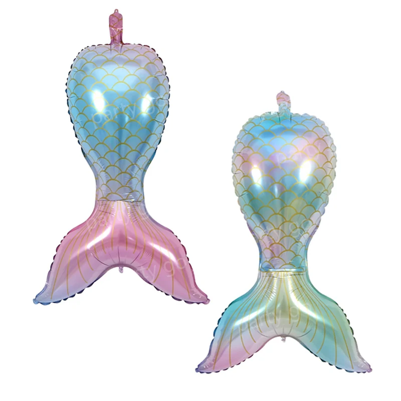2 шт. 85 см гелиевый воздух надувные воздушные шары из фольги в виде хвоста русалки