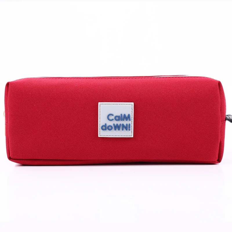 

High quality simple zipper large capacity pencil case kawaii canvas Oxford cloth pencil case for school Box Pencils Pouch