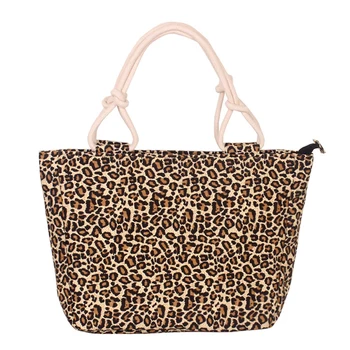 

Woman Bag Beach Casual Tote Shopping Canvas Zipper Closure Gift Bucket Printed Travel Storage Hand Carry Single Shoulder Daily