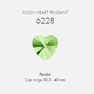 Peridot 214 XILION подвеска в виде сердца 6228 10,3x10 мм Swarovski оригинальные бусины для DIY хрустальные ювелирные изделия аксессуары-фурнитура - Цвет: Peridot 214