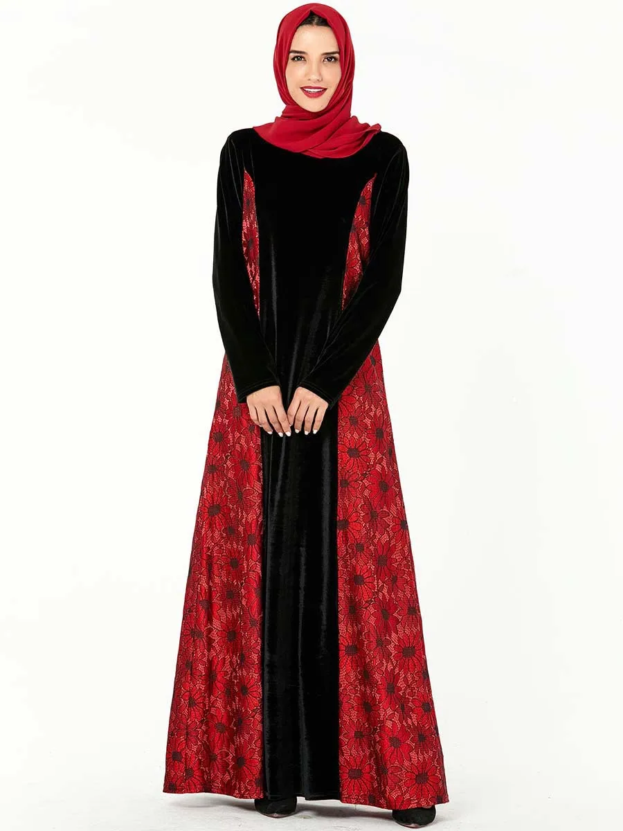 Элегантные модные мусульманское Абаи цветочный Maxi Dress Vestidos кардиган-кимоно с длинным халаты Jubah Ближнего Востока Рамазан Исламская