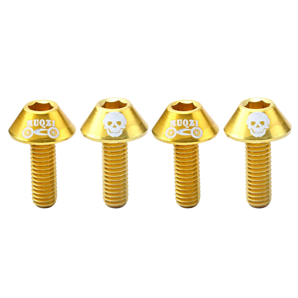 Pack of 4 Aluminum Alloy 15mm M6 Screws for MTB Mountain Bike Bicycle Cycling Bottle Cage Holder Handlebar Colorful Screws