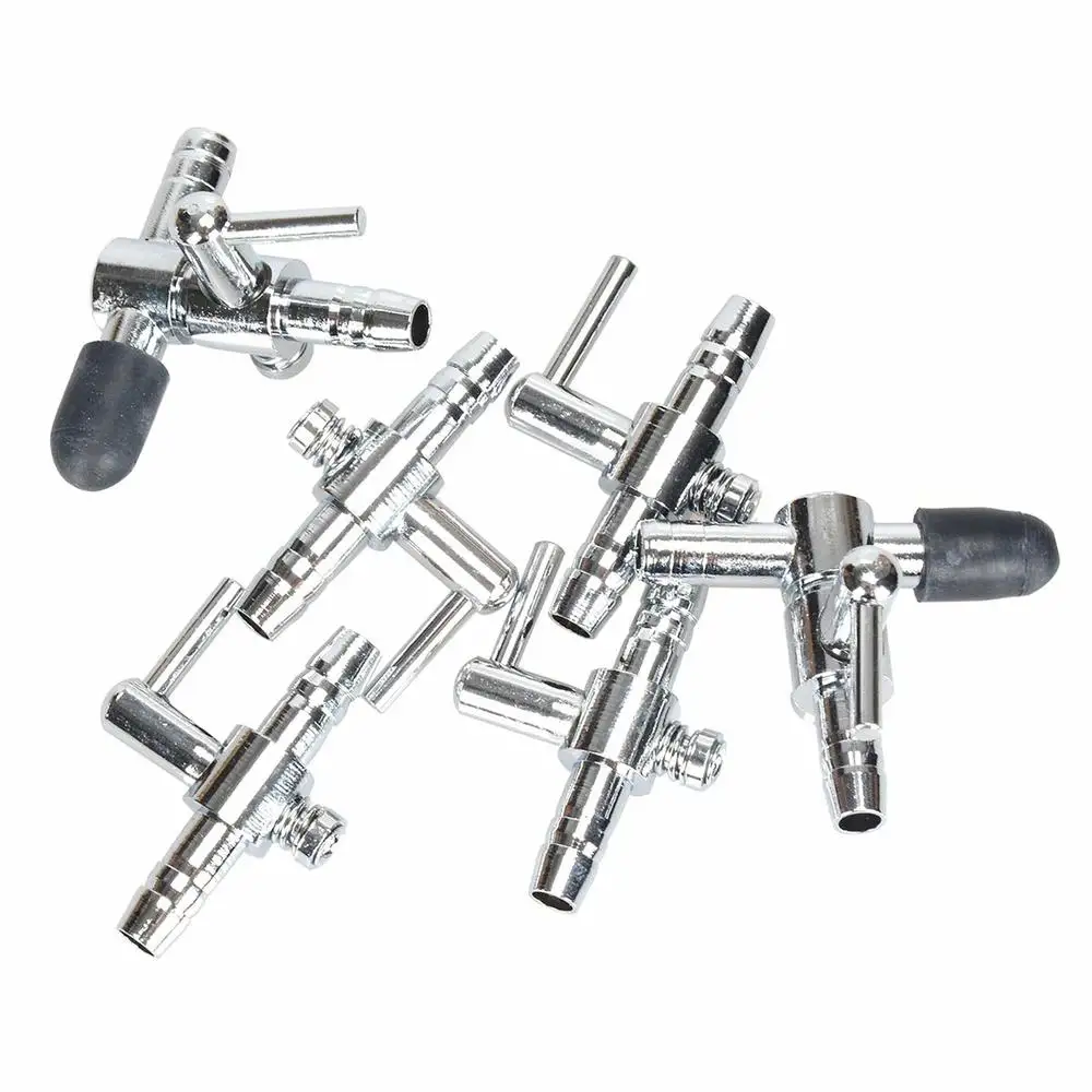 

YYAQUA Stainless Steel One-Way Aquarium Air Flow Control Lever Valve Distributor Splitter for Fish Tank Pump Accessories Set