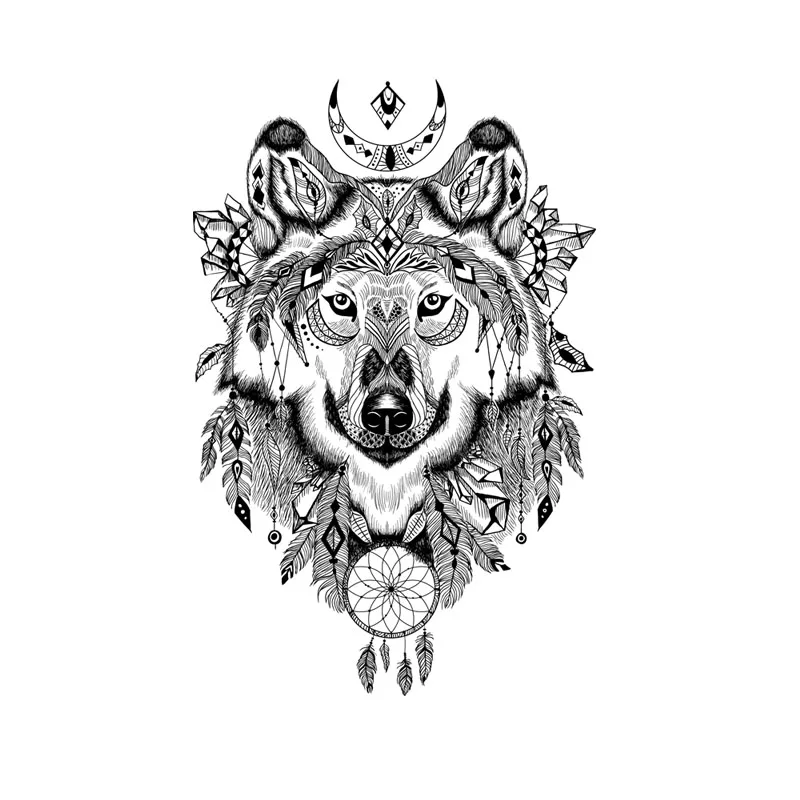 

Jptz11.5cm * 17.7cm tribal Wolf Totem PVC motorcycle sticker, personalized decoration, refrigerator car, fun Decal JP