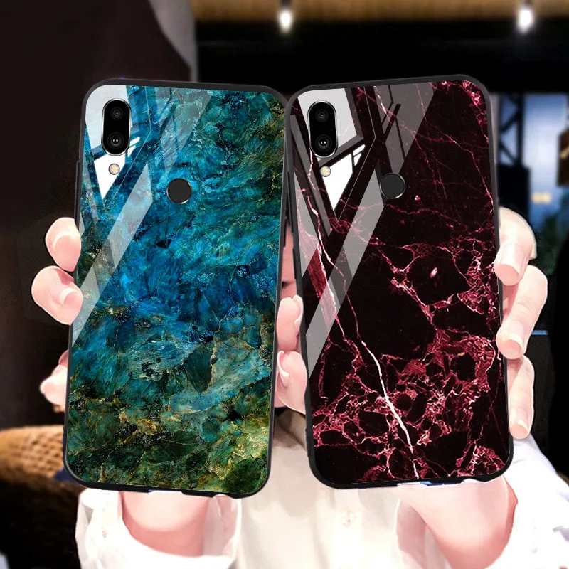 

Tempered Glass Case For Samsung Galaxy S10 S9 S8 J4 Plus A50 A70 Gradient Aurora For Galaxy Note 8 9 Colorful Laser Phone Shell