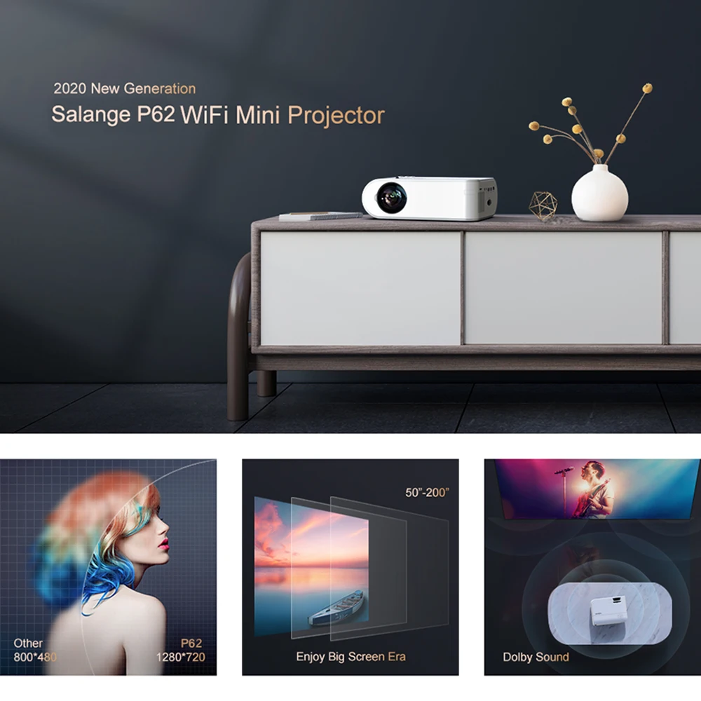 Newest UNIC UC46 LCD Mini Pico Projector Full HD 1080P Home Theater 1200Lumens 2.4G WIFI HDMI AV USB SD IR Portable Projetor