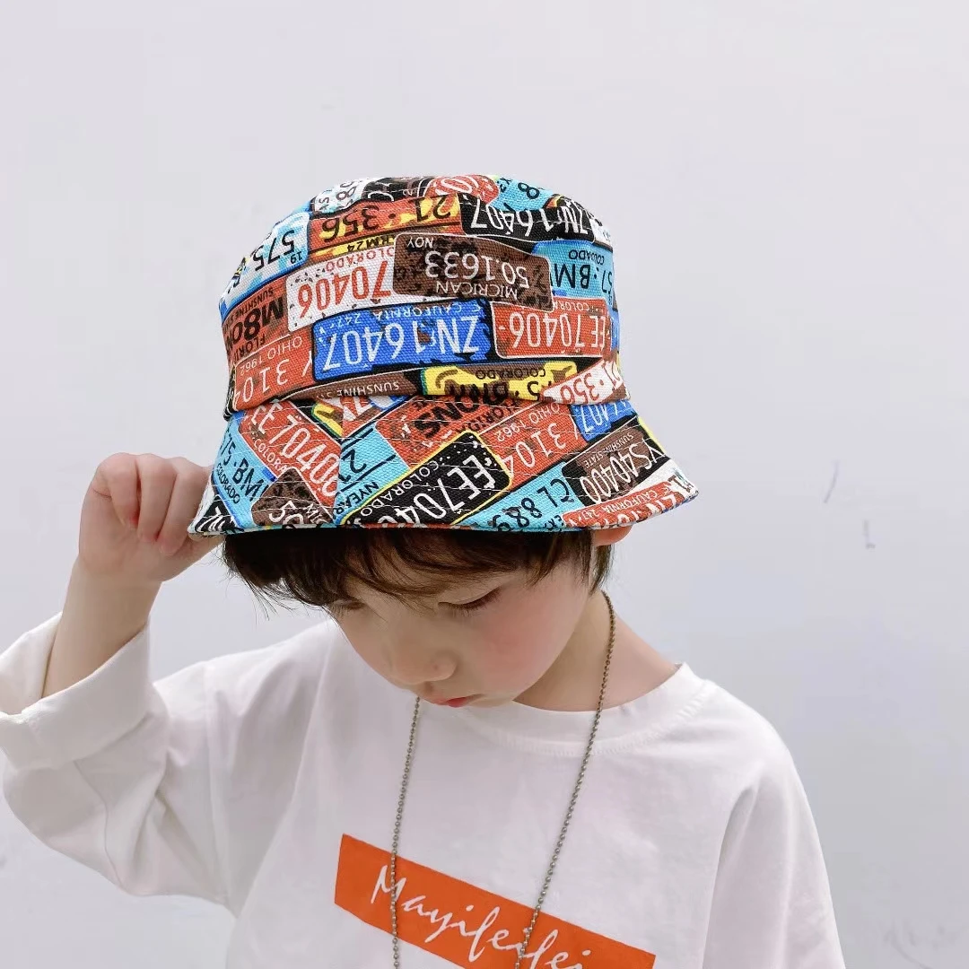 Children Cute Bucket Hat Cotton Print 