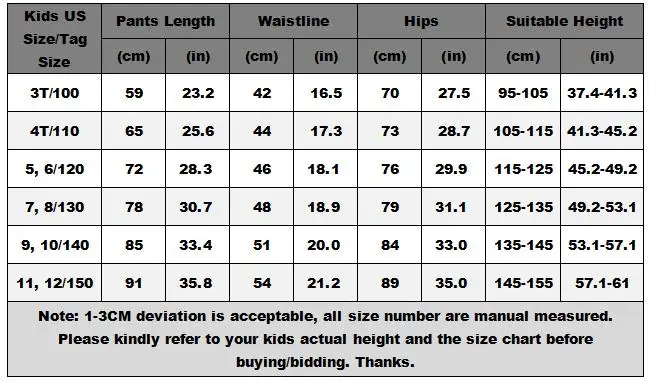 size pants