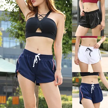 

Summer Biker Shorts Women Sports Casual Clothing Zipper Splice Hot Pants Bowknot Lacing Elastic Waist Loose Shorts Mujer #C12