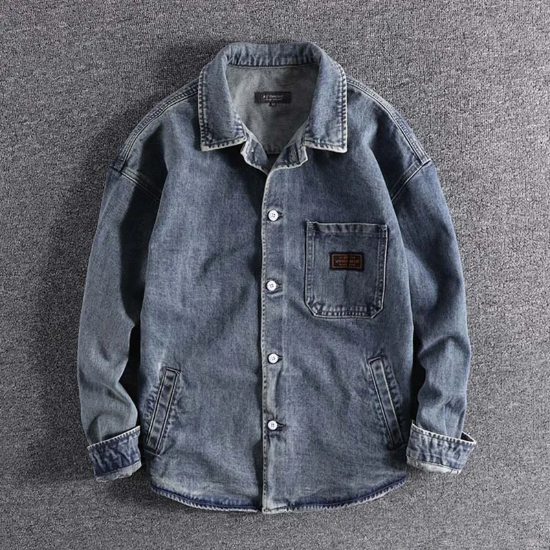 

2019 Simple and nostalgic loose youth jeans high quality plus size men's jacket coat cool boy outerwear for promotion