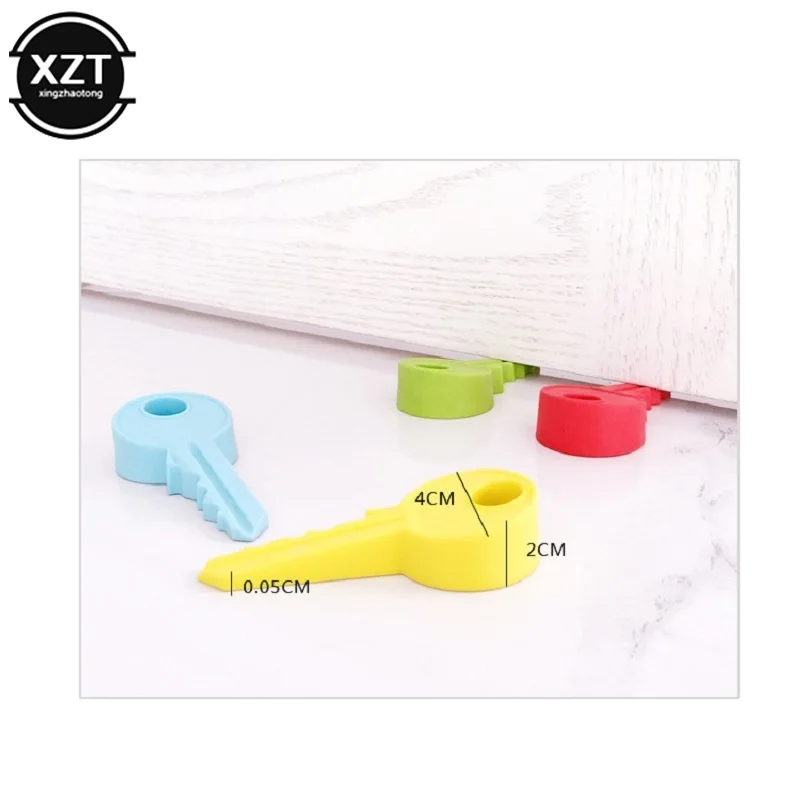 Silicone Key Style Door Stopper Keychain Home Decor Kid Portable Finger Safety Protective Door Stop Doorstop Wedge
