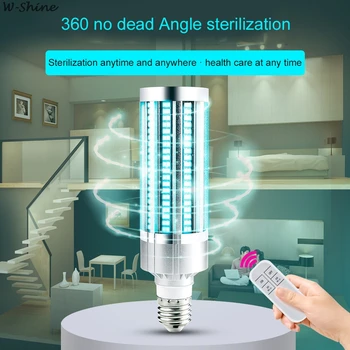 

2020 Newest 60W UV Germicidal Light Led UVC Light Bulb E27 Germicidal Lamp Remote Control Timing Killing Virus Mite Bacteria