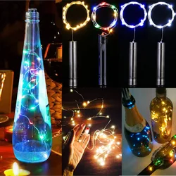 Pack of 1/3/6 15LEDs/20LEDs 4 Colors Wine Bottle Cork Fairy Light Copper Wire String Lights for Valentine's Day Gift Decor Lamp