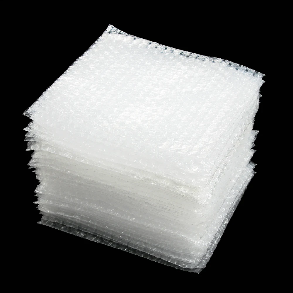 50Pcs 12 Sizes White Bubble Packing Bags Plastic Protective Wrap Envelope Clear Shockproof Bag Double Bubble Film Cushioning Bag Packing Pouches