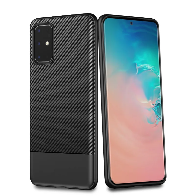 Мягкий чехол из ТПУ для Samsung galaxy S20 Plus Ультратонкий силиконовый углеродного