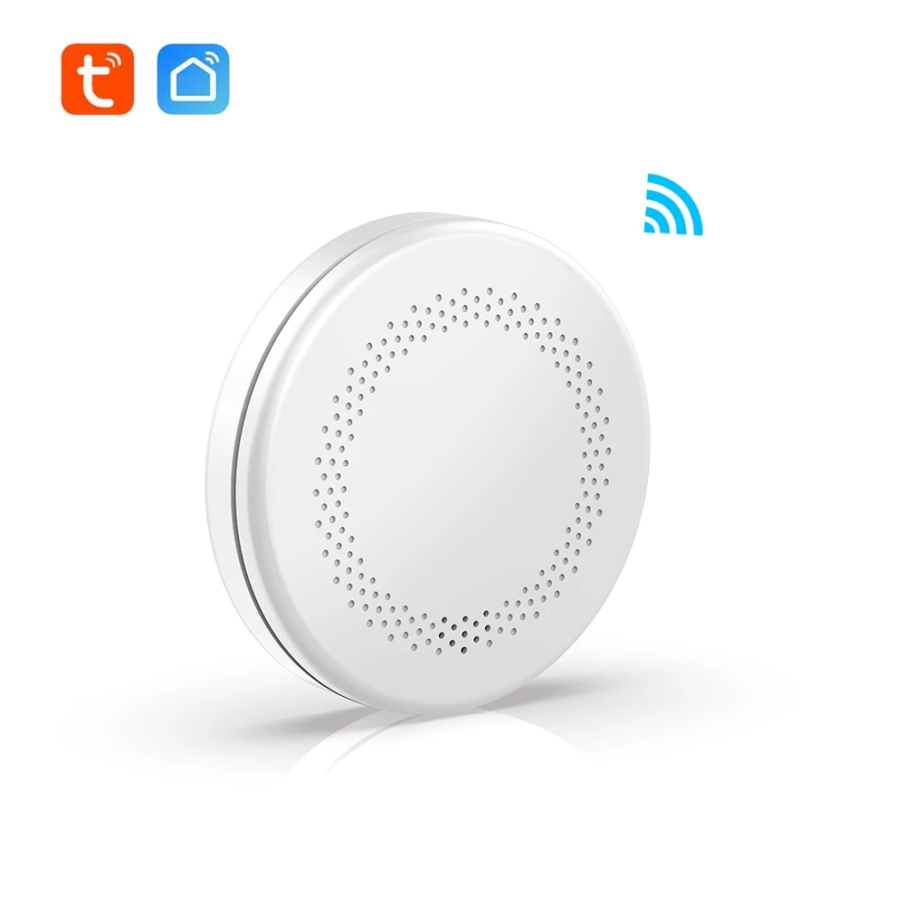 Smoke Detector Tuya Smart Home Connected WLAN AA Battery Fire Detector Test Winner Wi-Fi Fire Complies with EN 14604