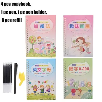 

1 Set Learning Number Words Concave Magic Writing Paste Kids Children English Book Educational Copybook Practice Handwritin O6X5