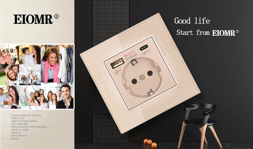 Tomada de parede usb 16a padrão da