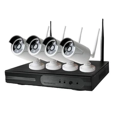 Caméra de Surveillance IP Wifi sans fil 8CH 1080P, système NVR, 4 pièces, 2MP 1080P, Vision nocturne, étanche, prise US 