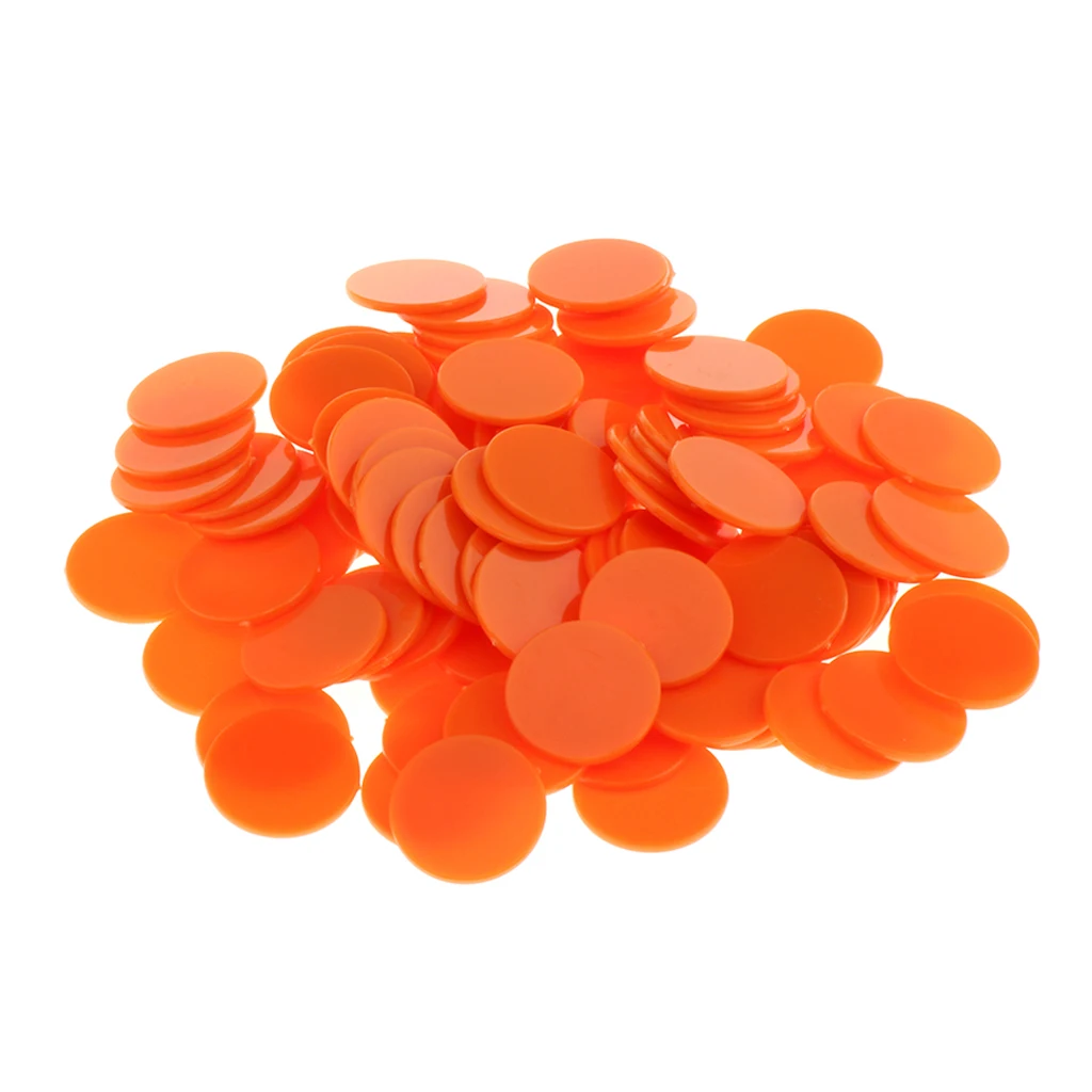 Orange 0.98in 25 мм колючая пластиковая монета чип деньги 100 бочки баррель самолет безграничный карман бинго чипы - Цвет: Orange 0.98in
