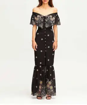 

High Quality Elegant Slash Neck Long Dress Celebrity Sexy Sleeveless Bodycon Evening Party Dress Summer Dress