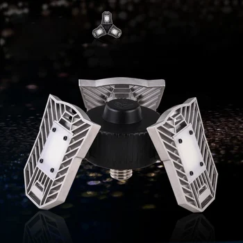 

Garage Lights 60W E26/E27 LED Deformable Ceiling Light Shop Lighting Industrial Lamps With 3 Adjustable Panels For Workshop