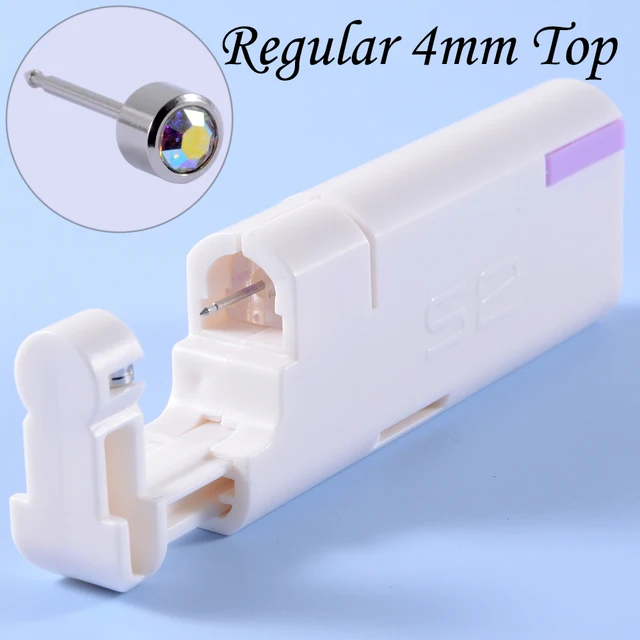 2PCS Ear Nail Gun Disposable Aseptic Household Ear Piercing Gun Portable Ear Piercing Gun Group Sterilized Ear Piercing Unit Pair Gold AB