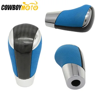 

Universal Genuin Leather & Real Carbon Fiber Manual Gear Shift Knob Car-Styling Automatic Shifter Lever For Honda Toyota Mazda