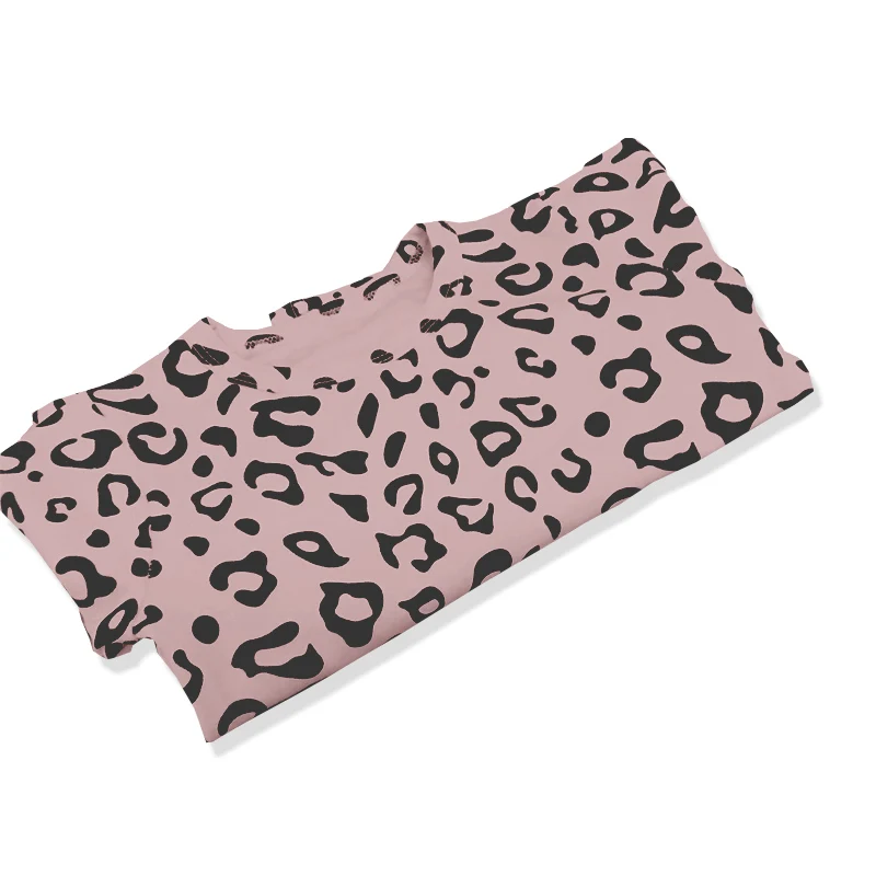 Пижамные комплекты с леопардовым принтом для мальчиков и девочек; детские пижамы; хлопковый топ и штаны для малышей; коллекция года; одежда для сна; сезон весна-осень - Цвет: Pink