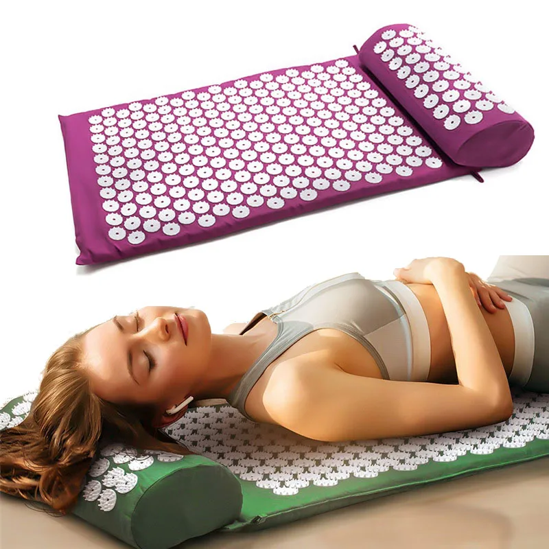 Массажная подушка, массажный коврик для йоги, акупрессура, облегчающий стресс, боль в спине, шип, коврик для акупунктурного массажа, коврик для йоги с подушкой