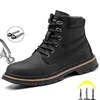 Indestructible Leather Boots Safety Shoes Male Work Boots Outdoor Hiking Boots Work Shoes Anti Puncture Work Safety Boots 2022 ► Photo 2/6