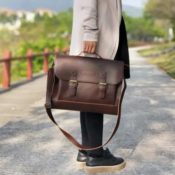 

Retro Brand Design Women Bag Horizontal Literary Handbag Multifunction Shoulder Bag Dress OL Fashion Business Briefcase