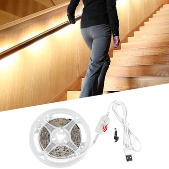

3m LED Stairs Light Under Cabinet Light with Motion Sensor 5V USB LED Strip Night Lamp Flexible Waterproof Bed Kitchen Light