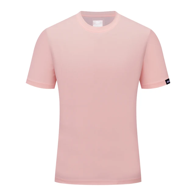 Brand SANHENG Men Summer Casual Outdoor T-Shirt Men Sports T-Shirt Plus Size Sport Fast-Dry Breathable Tops pink