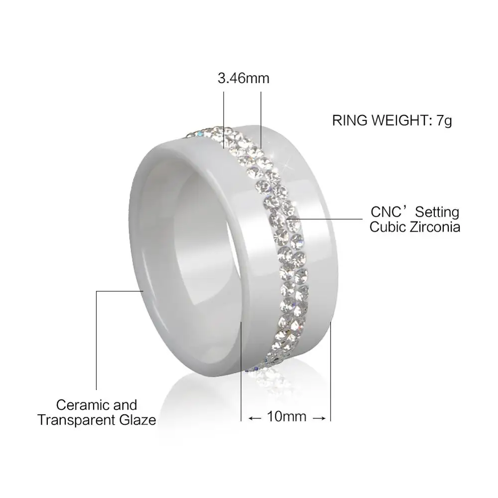 Женские Ювелирные наборы здоровые керамические Кристальные круглые керамические кольца серьги-гвоздики для женщин Свадебное Украшение бижутерия