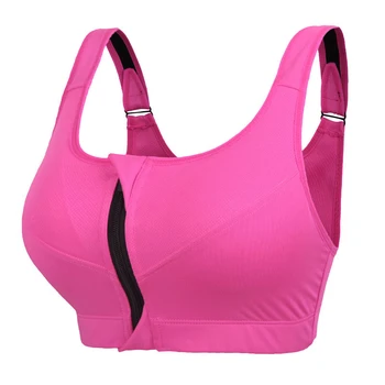 

Women Zipper Push Up Sports Bra Padded Shockproof Gym Fitness Athletic Running Vest Sport Tops Shake Underwear Fitness