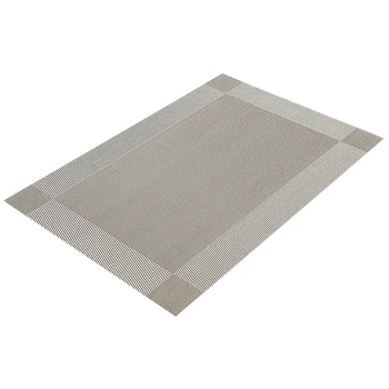 

6 PCS Anti-skid And Heat-insulation PVC Placemat For Dining Table Non-slip Table Mat Kitchen Accessories Textilene Silver