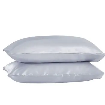 

Double Long Multi-color Optional Pillow Simulation Silk Simple Style Satin Silk Solid Color Bedding Pillowcase